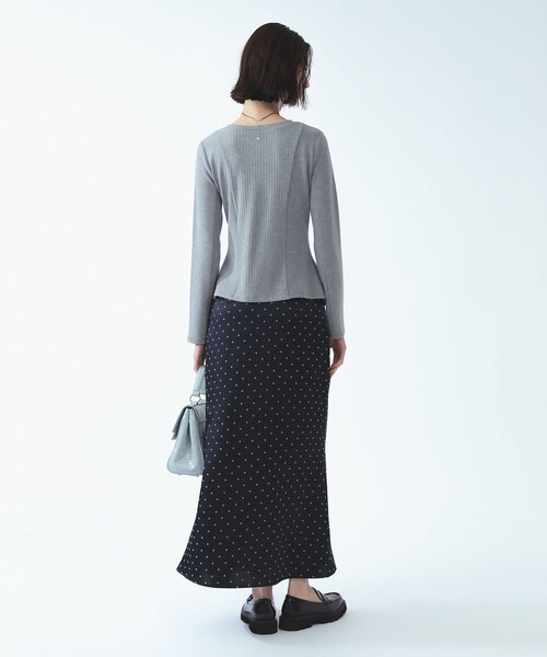 Ray BEAMS(レイビームス)の「リブ パネル 切替 カーディガン(Tシャツ/カットソー・レディース・シルバー/オリーブ・ONE SIZE)」の5枚目の写真