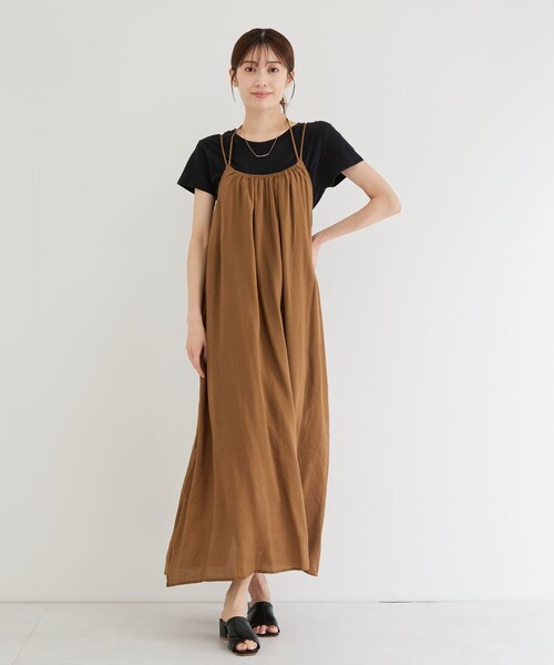 Jayro(ジャイロ)の「バックリボンキャミワンピース(ワンピース・レディース・ホワイト系その他2/ブラウン系その他・M)」の1枚目の写真