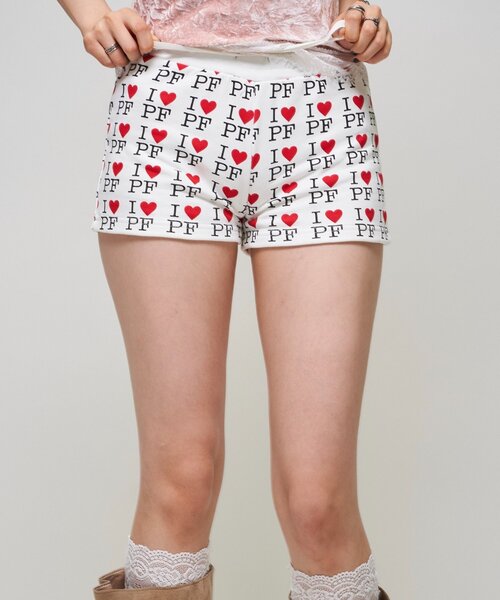 WHO'S WHO gallery(フーズフーギャラリー)の「【26AW LOOK掲載品番】I ♡ PFショーツ(スウェットパンツ・レディース・サックスブルー/オフホワイト/イエロー/グレー・FREE)」の22枚目の写真