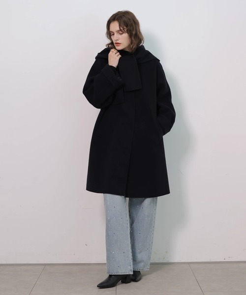 CADUNE(カデュネ)の「リバーフーディーコート(ダウンジャケット/コート・レディース・オフホワイト/ネイビー/ライトブルー・38/34/36)」の17枚目の写真