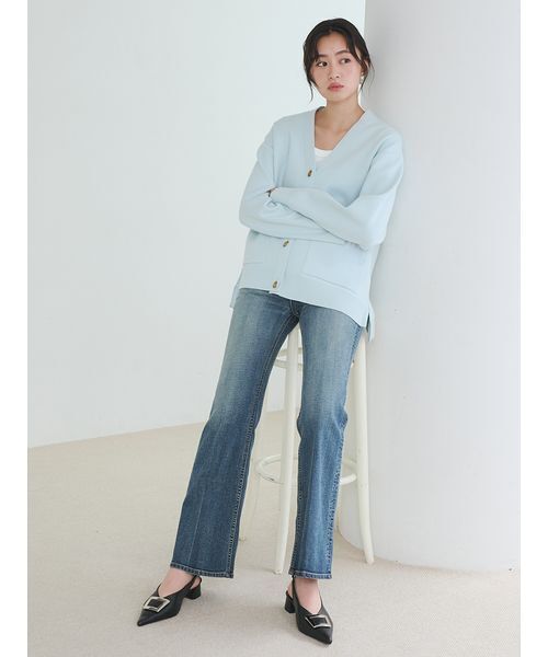 Mila Owen(ミラオーウェン)の「金釦カシミヤコットンカーディガン(カーディガン/ボレロ・レディース・グレー/アイボリー/ブラック/ライトブルー・F)」の22枚目の写真