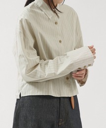 LA PEAU DE GEM | 【 LA PEAU DE GEM 】 stripe cropped shirt / ストライプクロップドシャツ(シャツ/ブラウス)