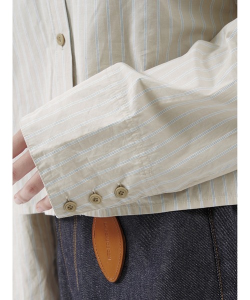 LA PEAU DE GEM(ラポドゥジェム)の「【 LA PEAU DE GEM 】 stripe cropped shirt / ストライプクロップドシャツ(シャツ/ブラウス・レディース・ベージュ/ホワイト・FREE)」の13枚目の写真