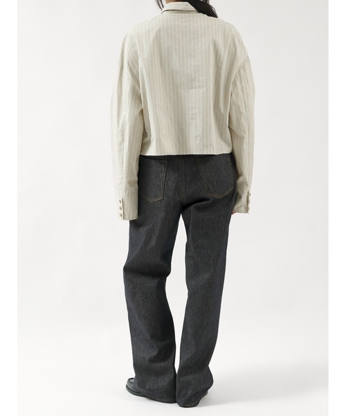 LA PEAU DE GEM(ラポドゥジェム)の「【 LA PEAU DE GEM 】 stripe cropped shirt / ストライプクロップドシャツ(シャツ/ブラウス・レディース・ベージュ/ホワイト・FREE)」の10枚目の写真