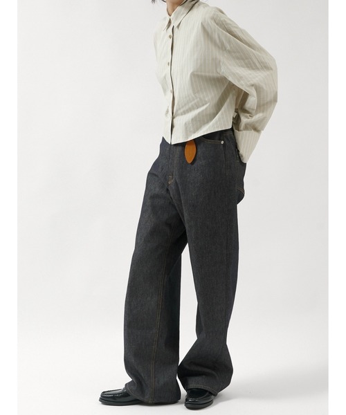 LA PEAU DE GEM(ラポドゥジェム)の「【 LA PEAU DE GEM 】 stripe cropped shirt / ストライプクロップドシャツ(シャツ/ブラウス・レディース・ベージュ/ホワイト・FREE)」の11枚目の写真