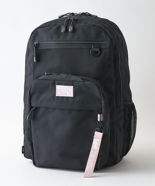Lee(リー)の「【Lee/リー】【容量23L 撥水加工を施したポリエステル素材を使用】フロントメッシュリュック スポーティ テープチャーム付き デイリーユース 通勤 通学(バックパック/リュック・レディース・ブラック/ピンク/ライトグリーン・FREE)」の1枚目の写真