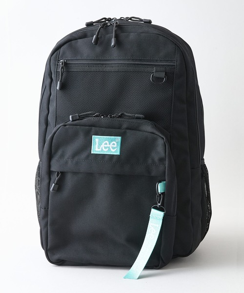 Lee(リー)の「【Lee/リー】【容量23L 撥水加工を施したポリエステル素材を使用】フロントメッシュリュック スポーティ テープチャーム付き デイリーユース 通勤 通学(バックパック/リュック・レディース・ブラック/ピンク/ライトグリーン・FREE)」の3枚目の写真