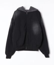Universal logo boa duck hooded jacket