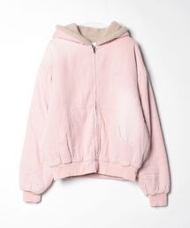 Universal logo boa duck hooded jacket