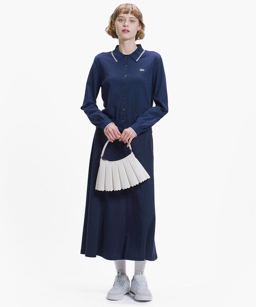 LACOSTE（ラコステ）の「配色ラインディテールニットポロカーディガン（カーディガン/ボレロ・レディース・ネイビー/ダークグリーン・34/36/38/40）」の9枚目の写真