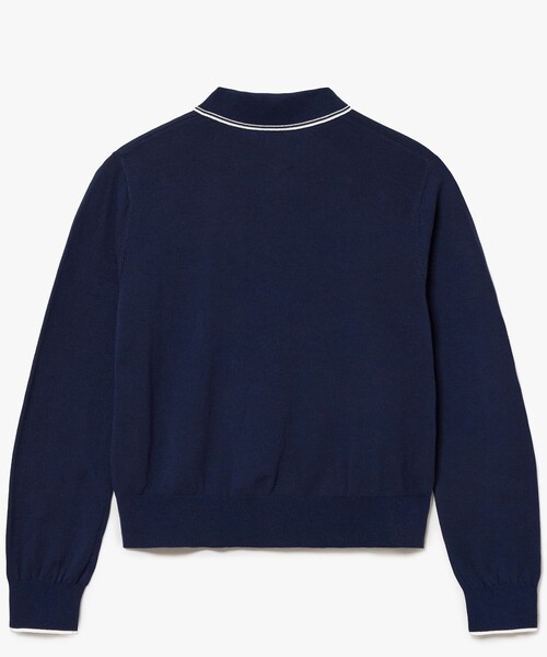 LACOSTE（ラコステ）の「配色ラインディテールニットポロカーディガン（カーディガン/ボレロ・レディース・ネイビー/ダークグリーン・34/36/38/40）」の10枚目の写真