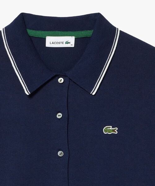 LACOSTE（ラコステ）の「配色ラインディテールニットポロカーディガン（カーディガン/ボレロ・レディース・ネイビー/ダークグリーン・34/36/38/40）」の11枚目の写真