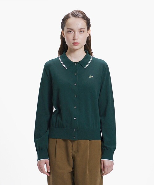 LACOSTE（ラコステ）の「配色ラインディテールニットポロカーディガン（カーディガン/ボレロ・レディース・ネイビー/ダークグリーン・34/36/38/40）」の15枚目の写真