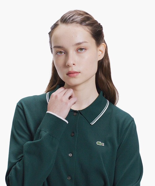 LACOSTE（ラコステ）の「配色ラインディテールニットポロカーディガン（カーディガン/ボレロ・レディース・ネイビー/ダークグリーン・34/36/38/40）」の17枚目の写真