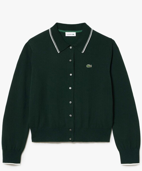 LACOSTE（ラコステ）の「配色ラインディテールニットポロカーディガン（カーディガン/ボレロ・レディース・ネイビー/ダークグリーン・34/36/38/40）」の18枚目の写真