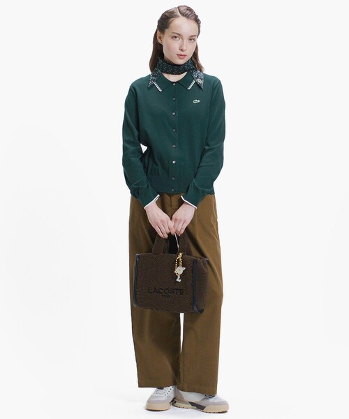 LACOSTE（ラコステ）の「配色ラインディテールニットポロカーディガン（カーディガン/ボレロ・レディース・ネイビー/ダークグリーン・34/36/38/40）」の20枚目の写真