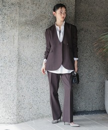 Callarus（カラルス）の「【セットアップ】カーブデザインカラーレスジャケットテーパードパンツセットアップスーツ〔Callarus〕（セットアップ）」