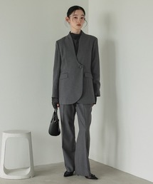Callarus（カラルス）の「【セットアップ】カーブデザインカラーレスジャケットテーパードパンツセットアップスーツ〔Callarus〕（セットアップ）」