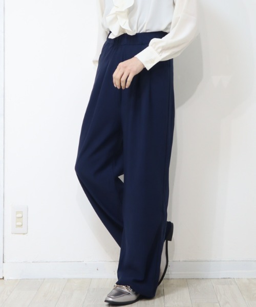 DISKEEN SURE(ディスキーンシュアー)の「動きやすいジャージタッチ素材!ジャージタッチ タックワイドパンツ(その他パンツ・レディース・ブラウン/ネイビー/ブラック・FREE)」の16枚目の写真