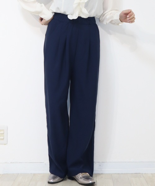 DISKEEN SURE(ディスキーンシュアー)の「動きやすいジャージタッチ素材!ジャージタッチ タックワイドパンツ(その他パンツ・レディース・ブラウン/ネイビー/ブラック・FREE)」の17枚目の写真