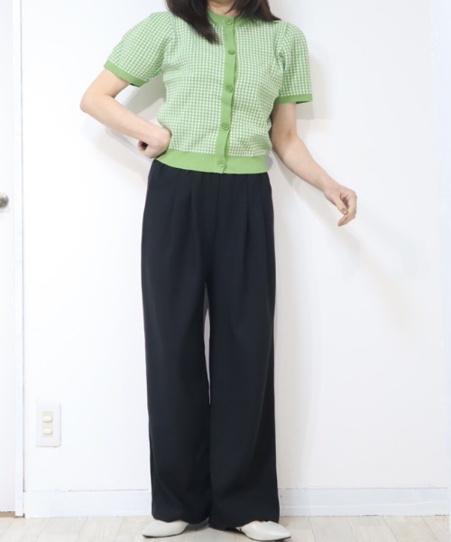 DISKEEN SURE(ディスキーンシュアー)の「動きやすいジャージタッチ素材!ジャージタッチ タックワイドパンツ(その他パンツ・レディース・ブラウン/ネイビー/ブラック・FREE)」の19枚目の写真
