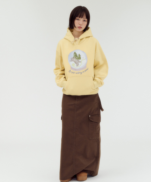 ambler(エムブラー)の「Winter Snow Cat グラフィック フード付きTシャツ AHP1305 (イエロー)(パーカー・レディース・その他・S)」の3枚目の写真