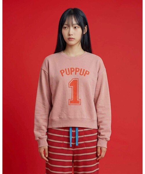 ALL NEW MART（オールニューマート）の「puppup graphic sweat ／ パップパップグラフィックスウェット（スウェット・レディース・サックスブルー/ベビーピンク/ライトグレー・00）」の6枚目の写真