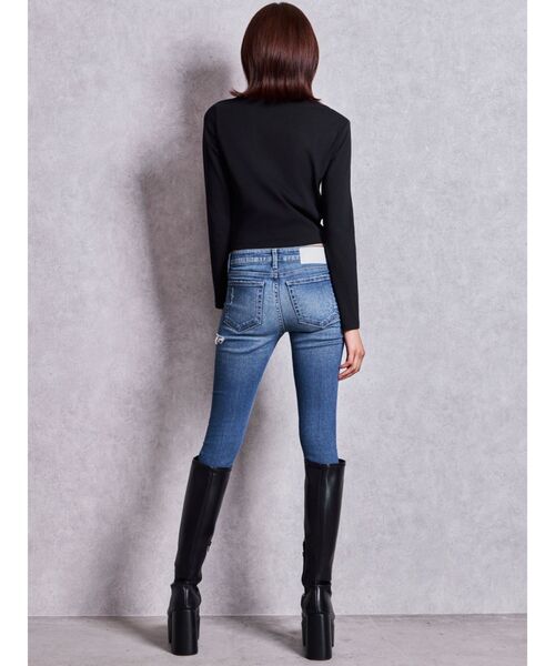 GYDA（ジェイダ）の「GY bijou long sleeveトップス（Tシャツ/カットソー・レディース・ブラック/オフホワイト・FREE）」の8枚目の写真
