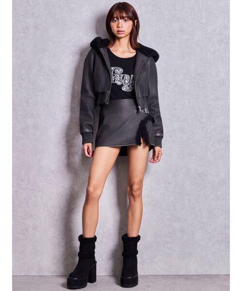 GYDA（ジェイダ）の「GY bijou long sleeveトップス（Tシャツ/カットソー・レディース・ブラック/オフホワイト・FREE）」の20枚目の写真