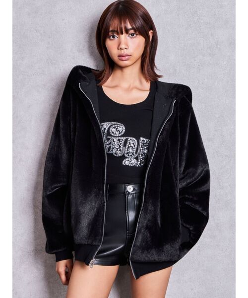GYDA（ジェイダ）の「GY bijou long sleeveトップス（Tシャツ/カットソー・レディース・ブラック/オフホワイト・FREE）」の21枚目の写真