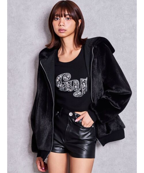 GYDA（ジェイダ）の「GY bijou long sleeveトップス（Tシャツ/カットソー・レディース・ブラック/オフホワイト・FREE）」の22枚目の写真