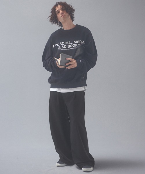 ADAM PATEK(アダムパテック)の「mp15538-woolblend still tuck wide pt ワイドパンツ(AP2628003)(その他パンツ・メンズ・ブラック/ダークグレー・1/2)」の7枚目の写真
