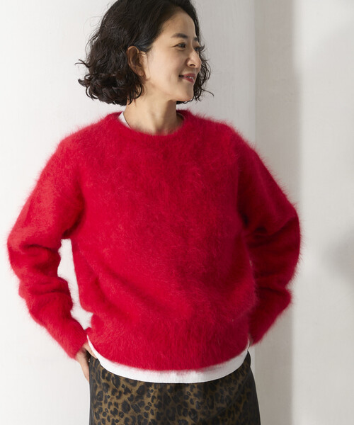 Freada（フリーダ）の「Freada/フリーダ フラッフィーニット プルオーバー（ニット/セーター・レディース・ネイビー/グレー/レッド・ONE SIZE）」の3枚目の写真