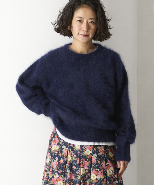 Freada（フリーダ）の「Freada/フリーダ フラッフィーニット プルオーバー（ニット/セーター・レディース・ネイビー/グレー/レッド・ONE SIZE）」の9枚目の写真