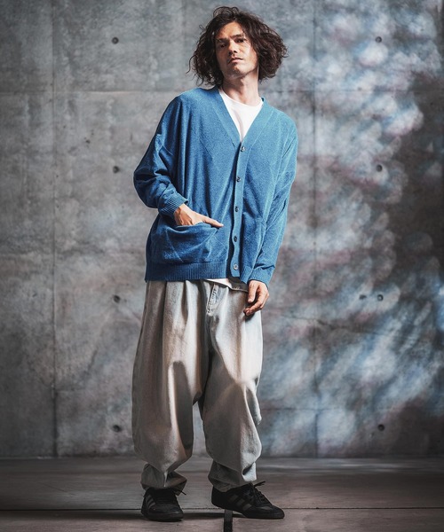 GLIMCLAP(グリムクラップ)の「mcg3900-Diamond Jacquard Chenille Cardigan ニットカーディガン(212-042-gla-cg)(カーディガン/ボレロ・メンズ・チャコール/ブラック/オレンジ/ブルー/イエロー・S/L/M)」の9枚目の写真