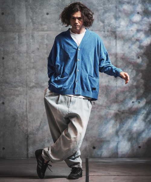 GLIMCLAP(グリムクラップ)の「mcg3900-Diamond Jacquard Chenille Cardigan ニットカーディガン(212-042-gla-cg)(カーディガン/ボレロ・メンズ・チャコール/ブラック/オレンジ/ブルー/イエロー・S/L/M)」の10枚目の写真