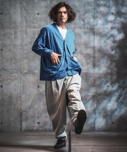 GLIMCLAP(グリムクラップ)の「mcg3900-Diamond Jacquard Chenille Cardigan ニットカーディガン(212-042-gla-cg)(カーディガン/ボレロ・メンズ・チャコール/ブラック/オレンジ/ブルー/イエロー・S/L/M)」の11枚目の写真