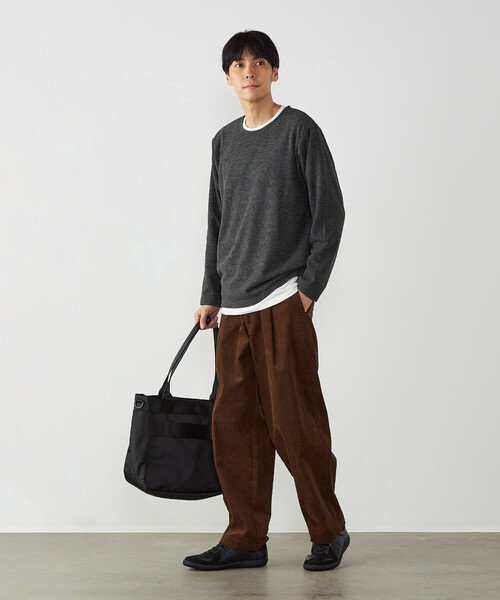 COMME CA ISM（コムサイズム）の「【セットアイテム】レイヤードTシャツ（Tシャツ/カットソー・メンズ・ブラウン/チャコール・M/L）」の4枚目の写真