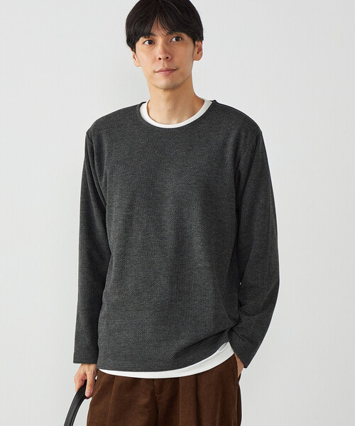 COMME CA ISM（コムサイズム）の「【セットアイテム】レイヤードTシャツ（Tシャツ/カットソー・メンズ・ブラウン/チャコール・M/L）」の5枚目の写真