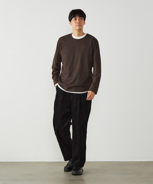 COMME CA ISM（コムサイズム）の「【セットアイテム】レイヤードTシャツ（Tシャツ/カットソー・メンズ・ブラウン/チャコール・M/L）」の9枚目の写真