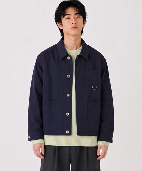FILLIP J（フィリップジェー）の「コットン100% 短丈 フレンチワークジャケット/ カバーオール（カバーオール・メンズ・ネイビー/ブラック・X-LARGE/LARGE/MEDIUM）」の17枚目の写真