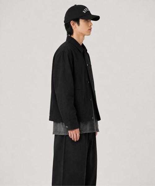 FILLIP J（フィリップジェー）の「コットン100% 短丈 フレンチワークジャケット/ カバーオール（カバーオール・メンズ・ネイビー/ブラック・X-LARGE/LARGE/MEDIUM）」の16枚目の写真