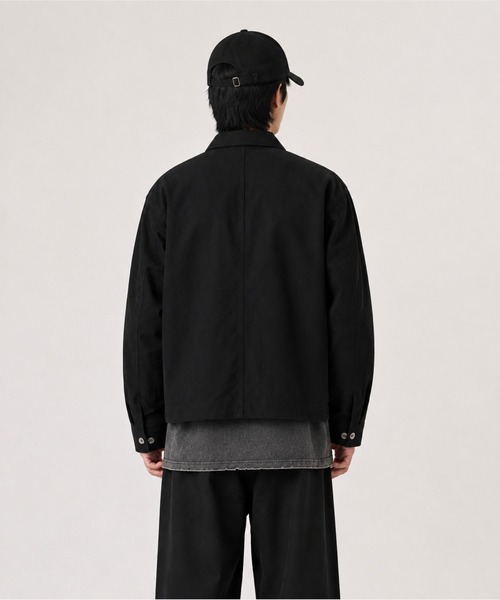 FILLIP J（フィリップジェー）の「コットン100% 短丈 フレンチワークジャケット/ カバーオール（カバーオール・メンズ・ネイビー/ブラック・X-LARGE/LARGE/MEDIUM）」の5枚目の写真