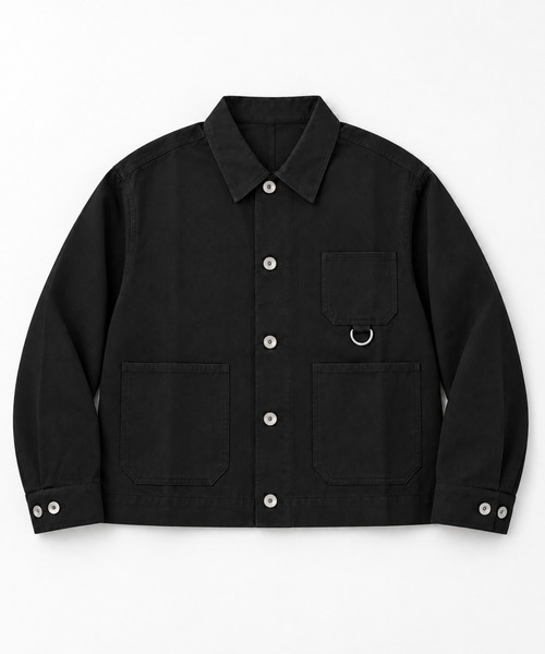 FILLIP J（フィリップジェー）の「コットン100% 短丈 フレンチワークジャケット/ カバーオール（カバーオール・メンズ・ネイビー/ブラック・X-LARGE/LARGE/MEDIUM）」の3枚目の写真