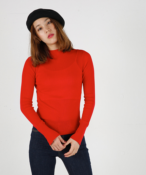 MOUSSY（マウジー）の「SNAP LONG SLEEVE TOPK（ニット/セーター・レディース・ブラック/グレー/オフホワイト/レッド・FREE）」の4枚目の写真