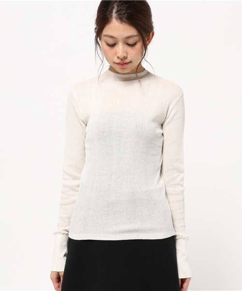 MOUSSY（マウジー）の「SNAP LONG SLEEVE TOPK（ニット/セーター・レディース・ブラック/グレー/オフホワイト/レッド・FREE）」の5枚目の写真