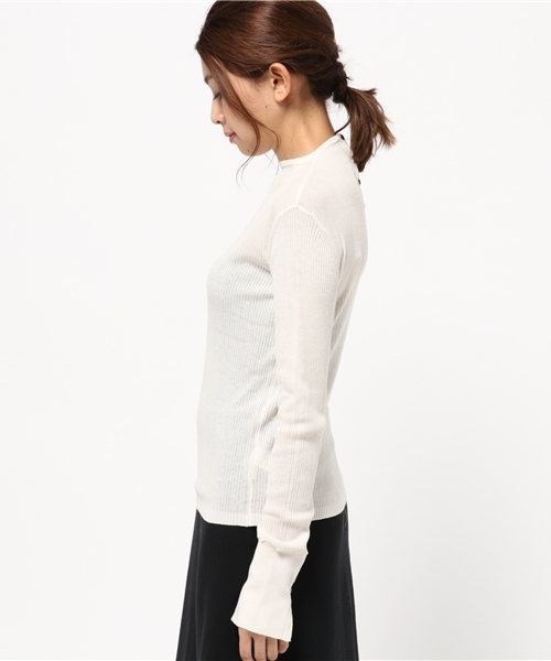 MOUSSY（マウジー）の「SNAP LONG SLEEVE TOPK（ニット/セーター・レディース・ブラック/グレー/オフホワイト/レッド・FREE）」の6枚目の写真