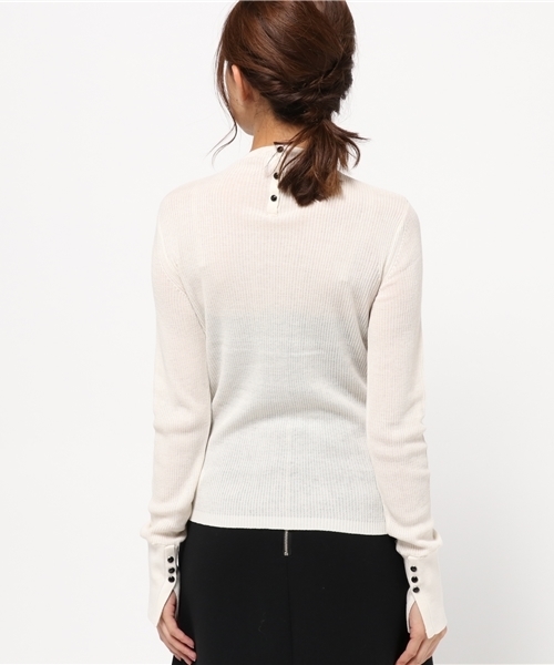 MOUSSY（マウジー）の「SNAP LONG SLEEVE TOPK（ニット/セーター・レディース・ブラック/グレー/オフホワイト/レッド・FREE）」の7枚目の写真