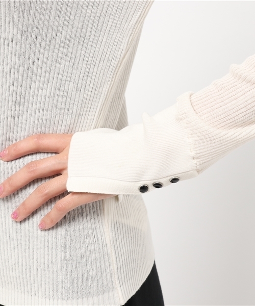 MOUSSY（マウジー）の「SNAP LONG SLEEVE TOPK（ニット/セーター・レディース・ブラック/グレー/オフホワイト/レッド・FREE）」の11枚目の写真