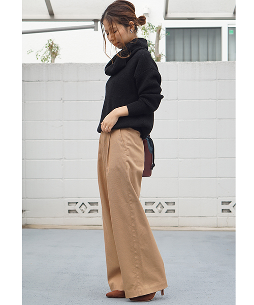 laboratory work（ラボラトリーワーク）の「カルゼストレッチワイドパンツ（その他パンツ・レディース・カーキ/ベージュ/ネイビー・MEDIUM/SMALL）」の18枚目の写真